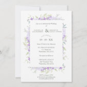 Invitation Mariage photo tons violets Fleurs & Branche (Dos)