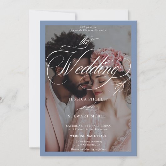 Invitation Mariage photo tout en un (Devant)