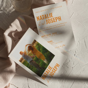 Invitation Mariage photo traditionnel moderne classique color