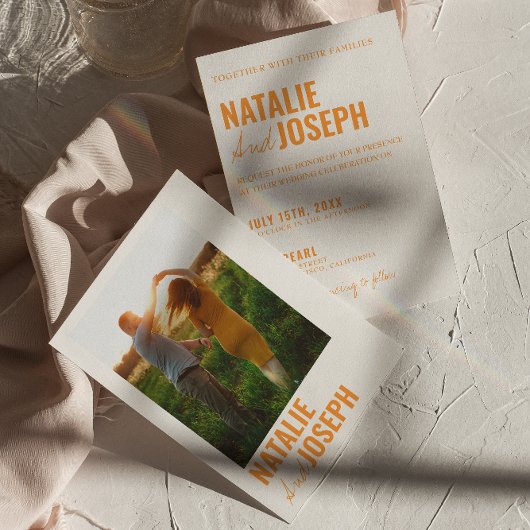 Invitation Mariage photo traditionnel moderne classique color