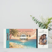 Invitation Mariage photo Tropical Beach Destination Embarquem (Debout devant)