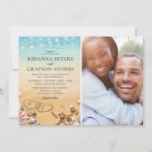 Invitation Mariage photo Tropical Beach Heart (Devant)