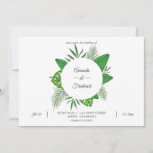 Invitation Mariage photo Tropical Feuille Beach (Devant)