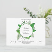 Invitation Mariage photo Tropical Feuille Beach (Debout devant)