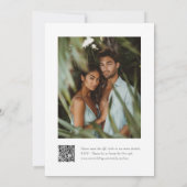 Invitation Mariage photo Tropical Floral Summer QR (Dos)