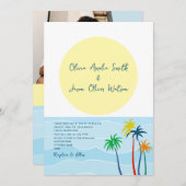 Invitation Mariage photo Tropical Palm Tree (Devant / Derrière)