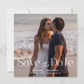 Invitation Mariage Photo Typographie Moderne (Devant)