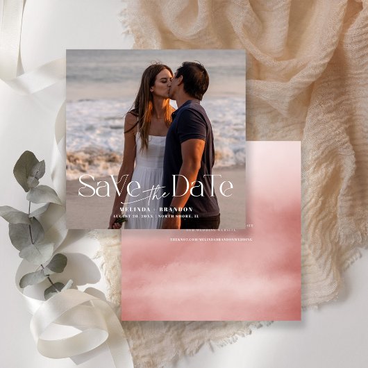 Invitation Mariage Photo Typographie Moderne