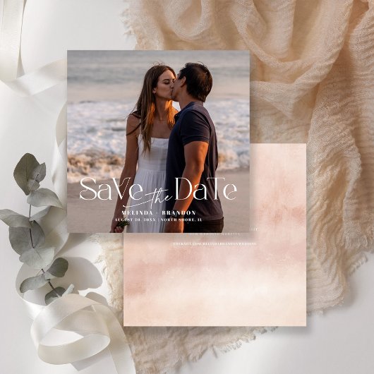 Invitation Mariage Photo Typographie Moderne