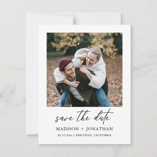 Invitation Mariage photo unique Enregistrer la date (Devant)