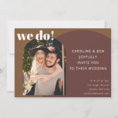 Invitation Mariage photo unique les années 70 géométrique Bro (Devant)