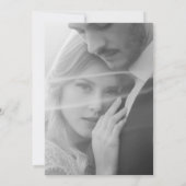 Invitation Mariage photo unique noir et blanc du journal (Dos)