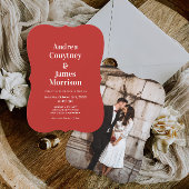 Invitation Mariage photo Valentine Red