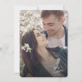 Invitation Mariage photo végétal orange végétal minimal (Dos)