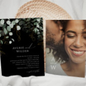 Invitation Mariage Photo Verdure Noir Et Or