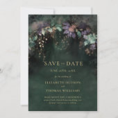 Invitation Mariage photo vert Chasseur enchanté Date de sauve (Devant)