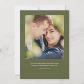 Invitation Mariage photo vert d'olivier moderne (Dos)