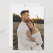 Invitation Mariage photo vert minimaliste moderne (Dos)