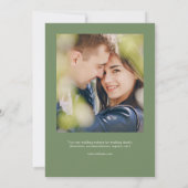 Invitation Mariage photo vert Muted Cadre de Foliage moderne (Dos)