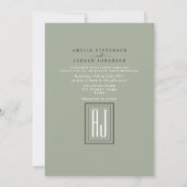 Invitation Mariage photo vert sauge (Dos)