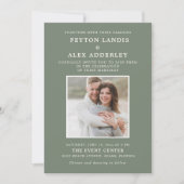 Invitation Mariage photo vert sauge (Devant)