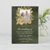 Invitation Mariage photo vert Sec de palmier Sec Boho Tropica (Debout devant)