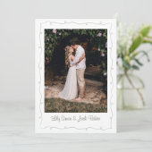 Invitation Mariage photo vert simple moderne (Debout devant)