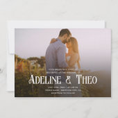 Invitation Mariage photo vintage élégant (Devant)