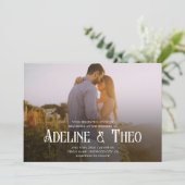 Invitation Mariage photo vintage élégant (Debout devant)