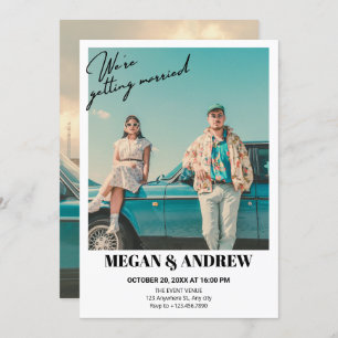 Invitation Mariage photo vintage rétro