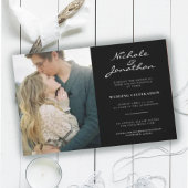 Invitation Mariage photo virtuel en ligne noir et blanc