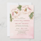 Invitation Mariage photo Watercolor Blush Peony (Devant)