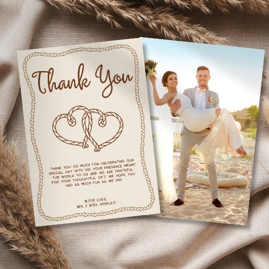 Invitation Mariage photo Western Cowboy Rope