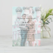 Invitation Mariage photo Whimsical Faux Vellum Effet Overlay (Debout devant)