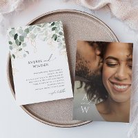 Mariage photo Whimsical Green and Gold Monogram