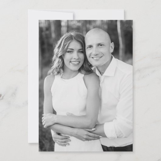 Invitation Mariage photo White and Black Modern Elegance (Dos)