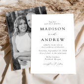 Invitation Mariage photo White and Black Modern Elegance