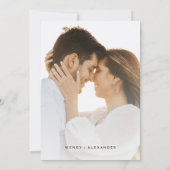 Invitation Mariage photo White Modern Bold Monogram (Dos)