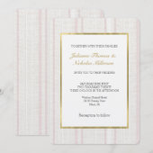 Invitation Mariage Pierres Roses Rayures Blanches (Devant / Derrière)