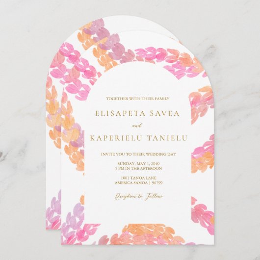 Invitation Mariage Pikake (Devant / Derrière)