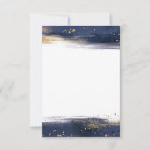 Invitation Mariage pinceaux bleu et or budget vierge  (Devant)