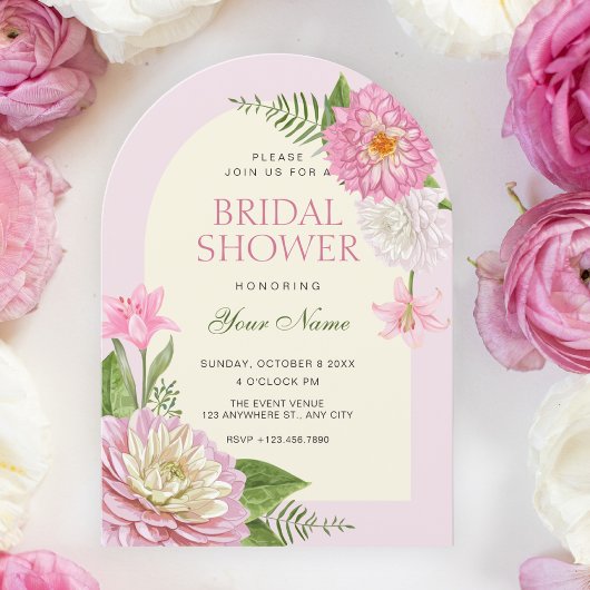 Invitation Mariage pink floral bloom