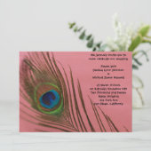 Invitation Mariage Pink Peacock (Debout devant)