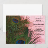 Invitation Mariage Pink Peacock Feathers (Devant / Derrière)