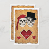 Invitation mariage pirate (Devant / Derrière)