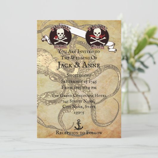 Invitation Mariage pirate (Debout devant)