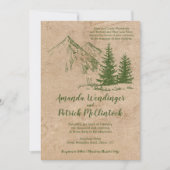 Invitation Mariage Pittoresque Rustic Mountain (Devant)