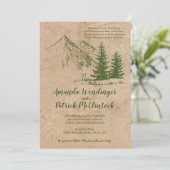 Invitation Mariage Pittoresque Rustic Mountain (Debout devant)