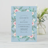 Invitation Mariage Pivoine Douceur Céleste (Debout devant)