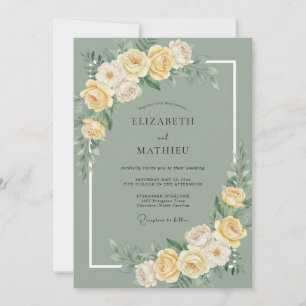 Invitation Mariage Pivoine Jaune Beurré